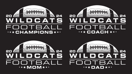 Wall Mural - football champions 2024 - wildcats designs is a sports design template that includes a graphic baske