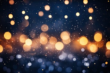 Wall Mural - Captivating bokeh lights create a mesmerizing backdrop with sparkling effects in warm golden and cool blue tones.