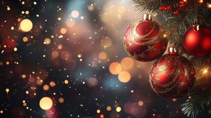 Wall Mural - abstract christmas bokeh background with sparkling lights