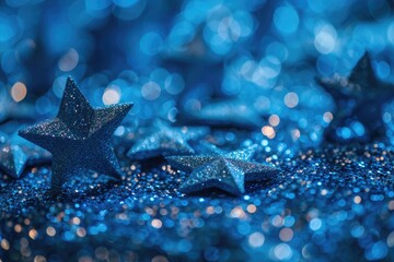 A close-up shot of a blue background with stars, ideal for use in astronomy or space-themed designs