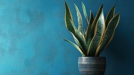 Poster - Green Snake Plant in a Pot