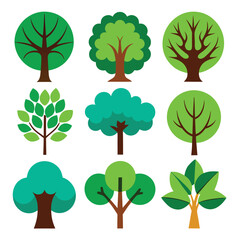 different tree set set vector design