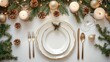 © Andrei - Christmas table setting indoors Christmas decoration . ai generated