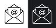 © spice - Open email icon in Thin line black color. flat simple vector symbols illustration.