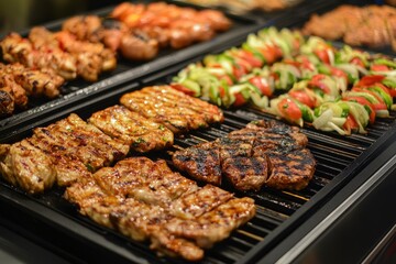 Wall Mural - grilled food In department store (Central Festival in Chiang Mai, Thailand) - generative ai