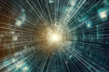 Poster - Visions of a Glowing World Filled With Future Technology and Advanced Digital Networks