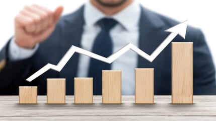 Poster - business growth and success with chart progression