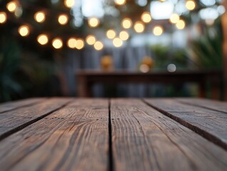 Canvas Print - Lighted Wooden Table