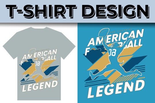 American Football sport game typography T shirt design template