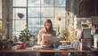 © Jojo* - Woman Working on Laptop in a Sunlit Office