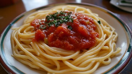 Canvas Print - Plate of pasta with tomato sauce 