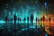 © Viktoriia - Glowing connections illuminate the night as people walk through a lively urban street, symbolizing interconnections in a dynamic social landscape.