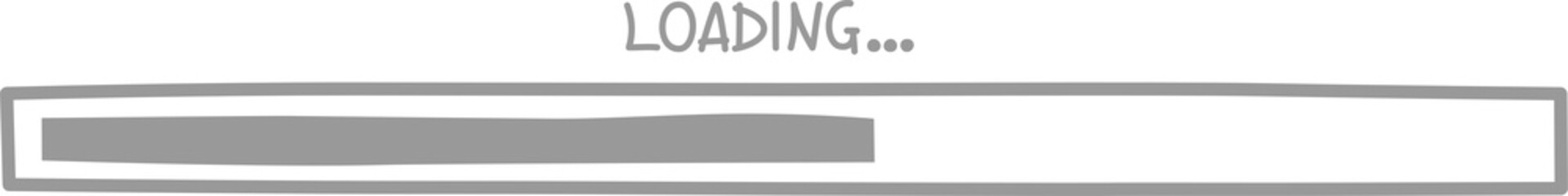 Fototapete - cute doodle hand draw loading bar counter, text box, flat design png illustration