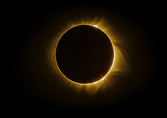 Sticker - Solar eclipse on a black background. Solar eclipse on a black background.