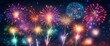 © anetlanda - Dazzling display of fireworks bursting in a variety of colors against the night sky, symbolizing celebration festivity