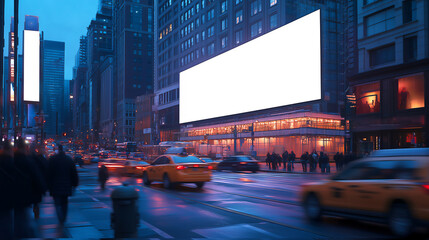 Billboard, Large blank billboard placed on a busy city street.