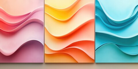 Poster - Colorful Abstract Paintings on Wall