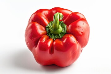 Sticker - Fresh red bell pepper on a clean white surface