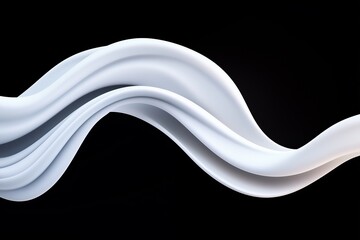 Poster - Orange and pink striped fabric. The blue stripe is the most prominent. The fabric is made of a shiny material. Wavy strand of hair