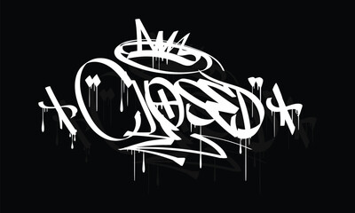 Wall Mural - CLOSED graffiti tag style design