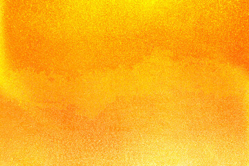 golden orange glitter texture abstract banner background with space. Twinkling glow stars effect. Like outer space, night sky, universe. Rusty, rough surface, grain.