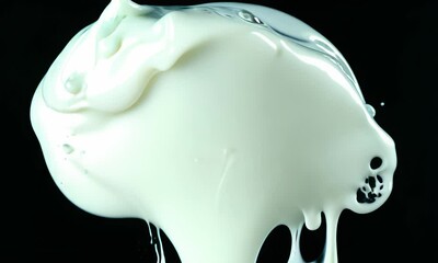 Poster - Milk or cream explodes into splash  forming shapes and patterns.