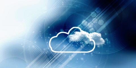 Poster - 2d illustration abstract cloud background
