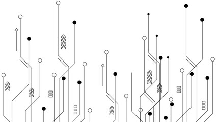 Circuit illustration design vector symbol logo technology. Abstract technological brain. Motherboard integrated computing illustration.