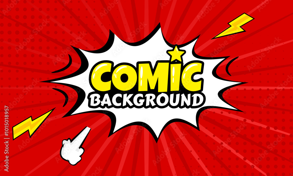Red pop art comic background with halftone comic bubbles. Pop art ...