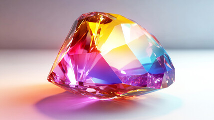 Beautiful, colorful gem showcasing vibrant reflections and intricate facets, perfect for jewelry or luxury designs.