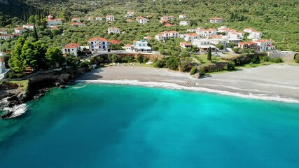 Wall Mural - The village Kyparissi and the beach Megali Ammos in Lakonia, Greece