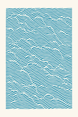 Poster - Wave pattern print. Wall art. Modern art. Created with Generative AI technology