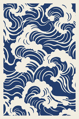Poster - Wave pattern print. Wall art. Modern art. Created with Generative AI technology