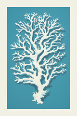 Poster - Coral print. Wall art. Modern art. Created with Generative AI technology