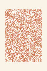 Poster - Coral pattern print. Wall art. Modern art. Created with Generative AI technology