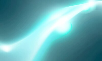 Poster - Abstract blue and green background with glowing lines and circles