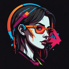 Poster - Neon Woman Portrait