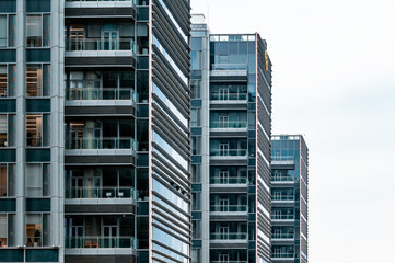 Close-up of modern apartment buildings