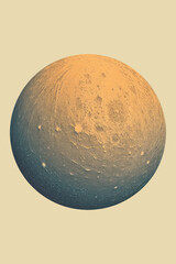 Poster - Minimalist Moon print. Wall art. Modern art. Created with Generative AI technology