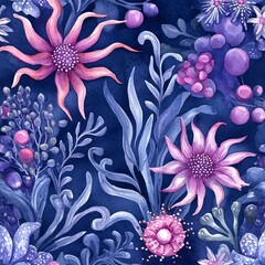 Colors and patterns that make up abstract floral art