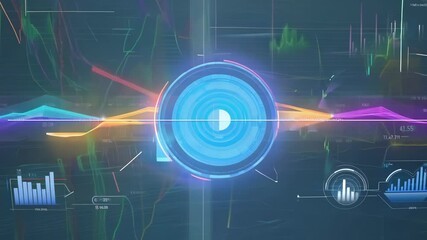 Aufkleber - Data analysis concept with infographic charts and graphs in motion