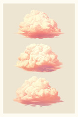 Poster - Minimalist cloud print. Wall art. Modern art. Created with Generative AI technology