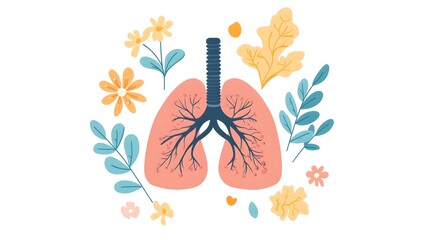 of Human Lungs and Nature Elements in Medical Context