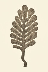 Poster - Leaf print. Wall art. Modern art. Created with Generative AI technology