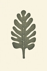 Poster - Leaf print. Wall art. Modern art. Created with Generative AI technology