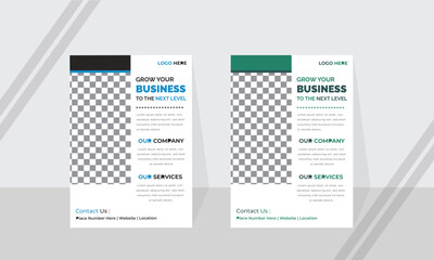 A business flyer in rectangular shape, corporate flyer, flyer template