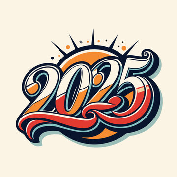 New year 2025 typography