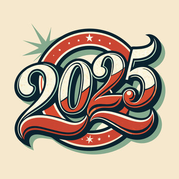 New year 2025 typography