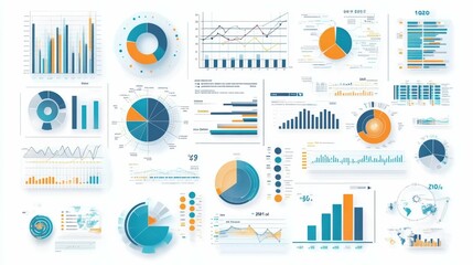 Poster - Digital Marketing Analytics: Data-Driven Insights Visualization on White Background