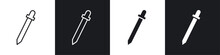 Eye dropper icon vector icon set black filled and outlined style.